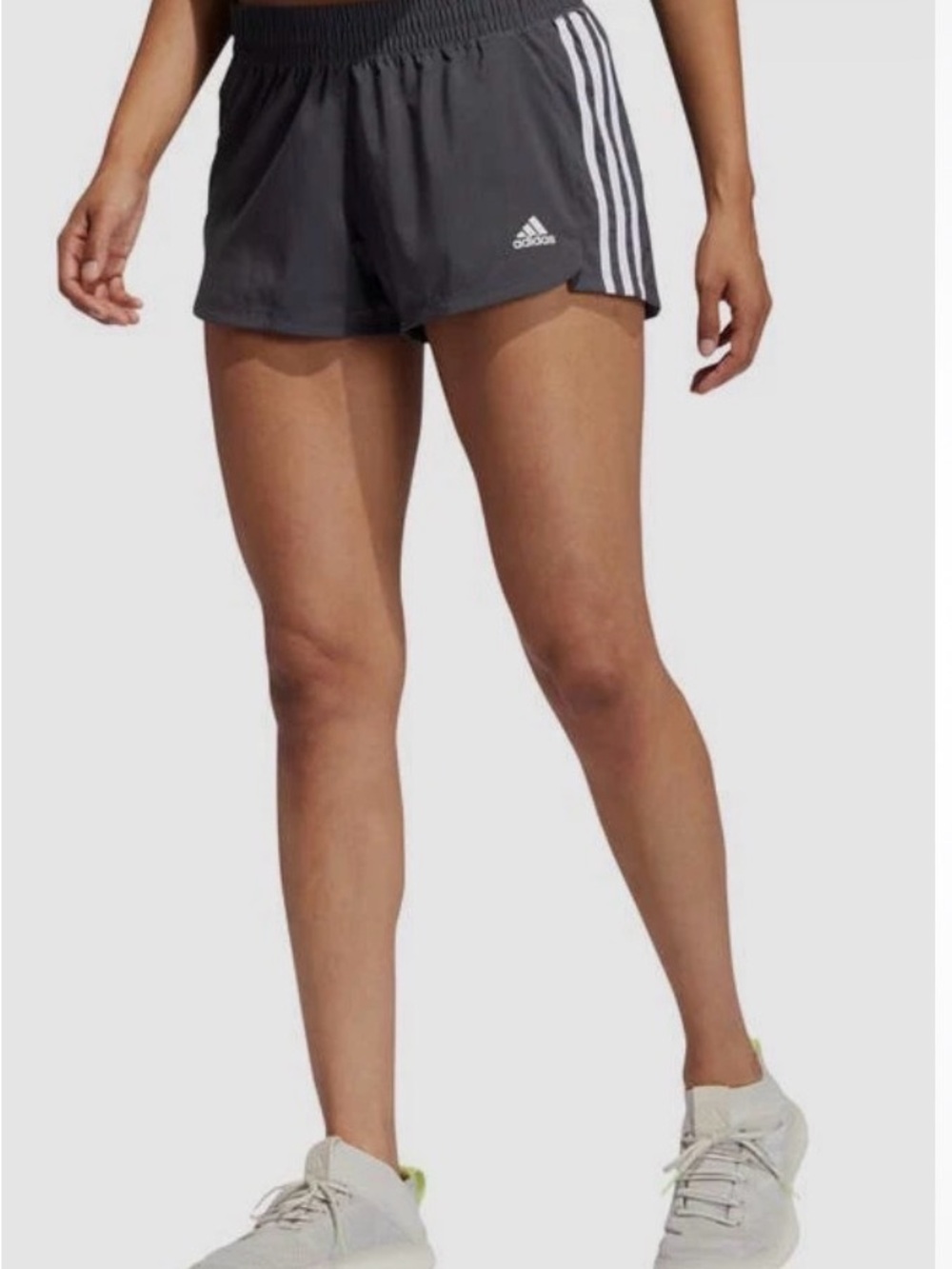 adidas Women's Gray 3-Stripes Athletic Shorts Size MEDIUM
